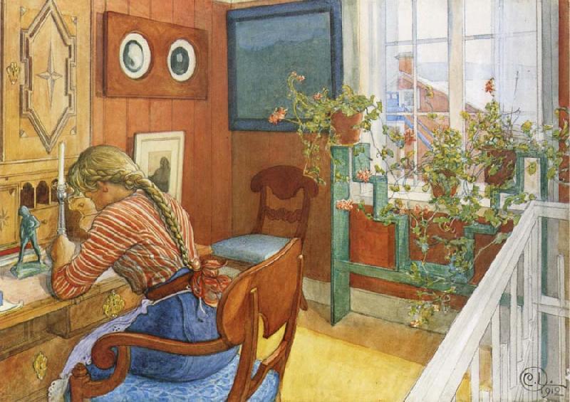 Carl Larsson Writing Letters Sweden oil painting art